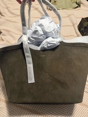 Coach Olive Green Suede Tote